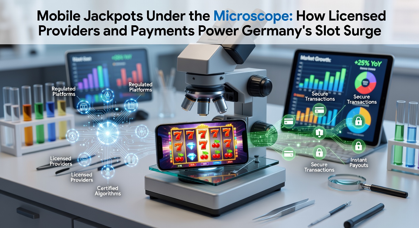 Grafik mit sicheren Zahlungsmethoden wie Giropay und PayPal neben einem explodierenden Jackpot-Symbol auf einem Mobilbildschirm