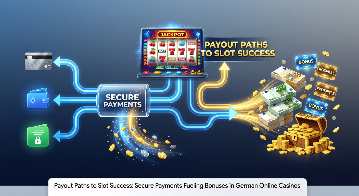 Grafik zeigt sichere Zahlungsmethoden und Slot-Symbole in einem deutschen Online-Casino-Kontext